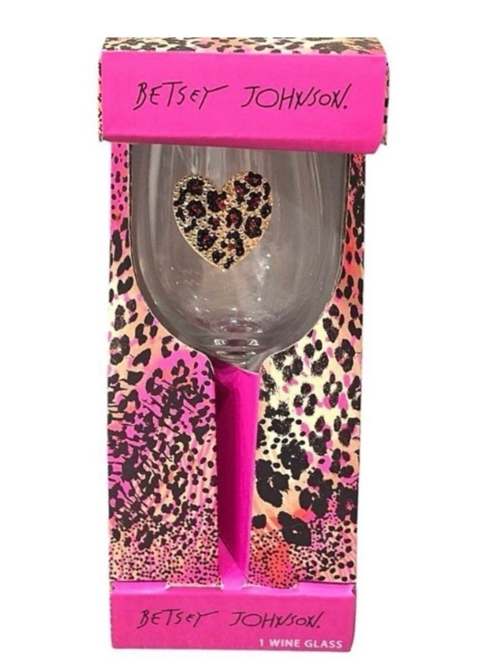 Betsey Johnson Leopard Wine Glass